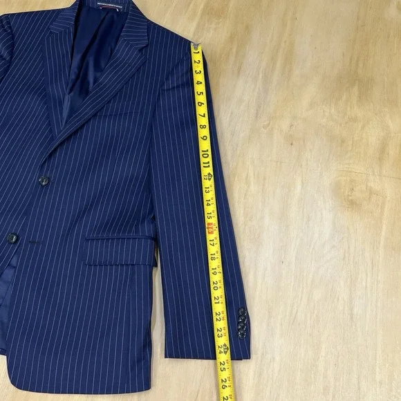 Tommy Hilfiger Suit Mens 38R Modern Fit Wool Blend Stretch Pants 32x31 Navy